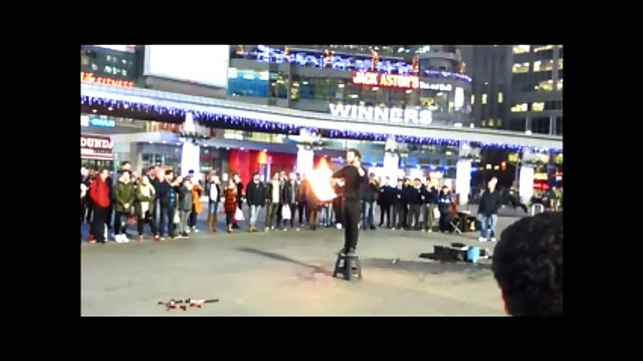 Busking at Yonge-Dundas