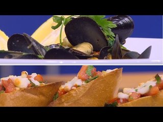 بلح البحر بالكسبرة والليمون - خبز بالجبن الموتزريلا | شبكة و صنارة حلقة كاملة