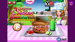Barbie Cooking Games - BARBECUE CHICKEN SANDWICH - Papa Kids Games
