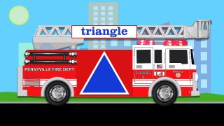 화재 트럭 교육 형태는 어린이를위한 기본 도형 소방차 비디오 학습