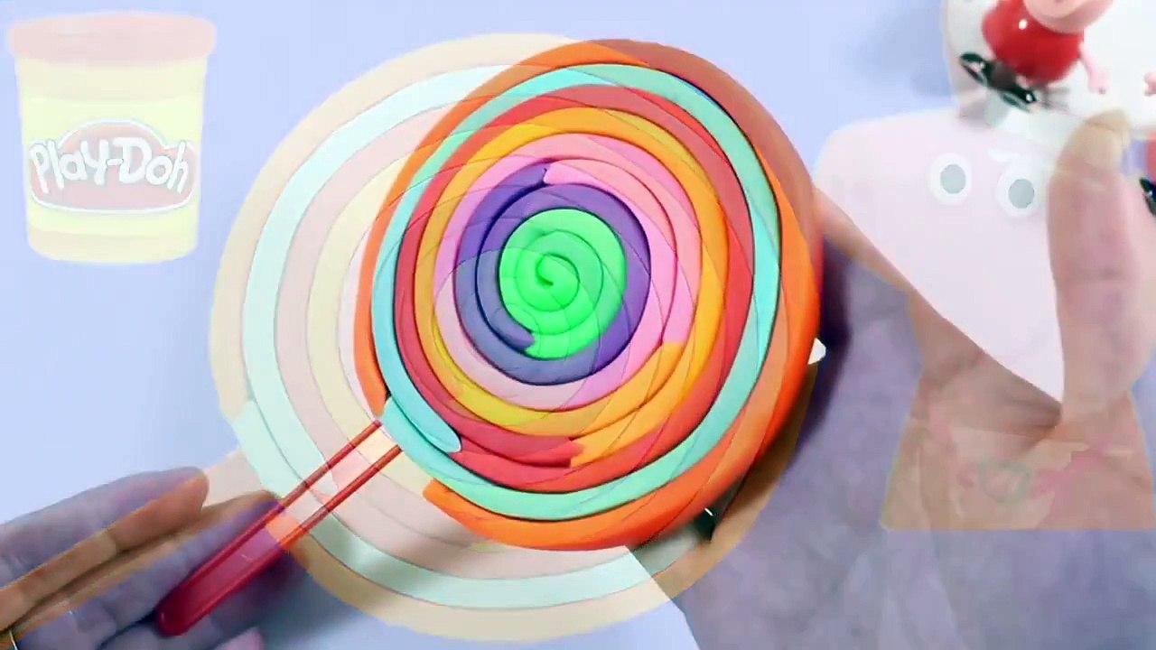 Play DOH TOYS & PEPPA PIG!- Create lollipop rainbow play-doh for kids VIDEOS