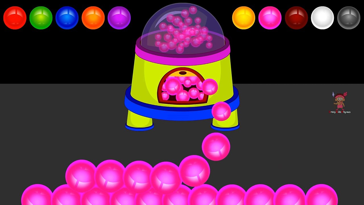 Colors for Children to Learn with Mini Gumball Machine - Colours for Kids to Learn - Learning Video