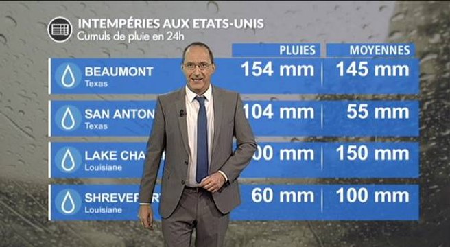 Météo Etats-Unis : de fortes pluies tout au long du week end