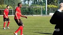 Usain Bolt playing football Saint-Jean-Cap-Ferrat dans les Alpes-Maritimes 02-12-2016