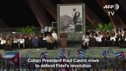 Raul Castro vows to defend Fidel's revolution