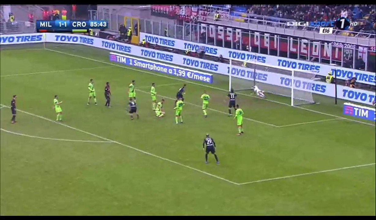 Gianluca Lapadula Goal HD - AC Milan 2-1 Crotone - 04.12.2016