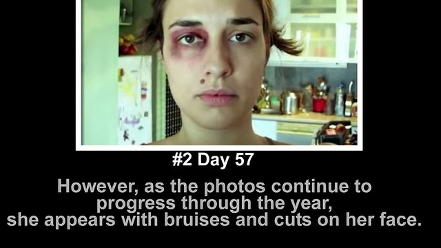 she takes the same picture every day for a year when she gets the the last picture wow