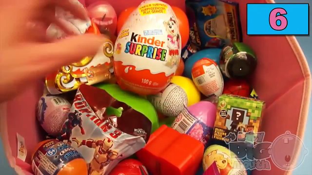 NEW Huge 101 Surprise Egg Opening Kinder Surprise Eggs Minecraft Monster High Disney Fairies