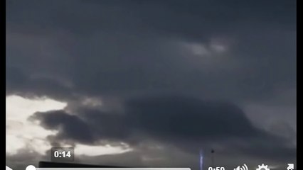 Amazing Light Phenomenon Caught Above Storm Clouds In Spain.