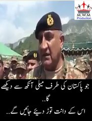 pakistan new army chief qamar javaid bajwa new message to india