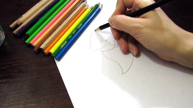 Как бистро нарисовать Деда Мороза для детей How quickly draw a santa claus for kids