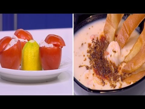 كشك بالجمبري - طماطم محشيه تونة بالمايونيز | شبكة و صنارة حلقة كاملة