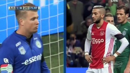 Hakim Ziyech  Penalty Goal - AFC Ajax vs FC Groningen  2-0  04-12-2015