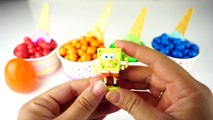 Learn colors and letters m&ms Pretend Ice Cream Cups Surprise Toys with Paw Patrol, SpongeBob,