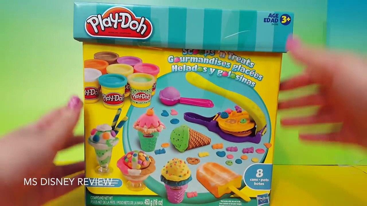 Play doh Scoops n Treats DIY Ice Cream Cones, Sundaes, Popsicles, Waffles Play Dough Desserts
