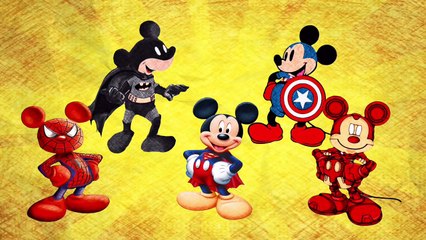 Batman Mickey Mouse Scary Adventure Daddy Finger Family Song!