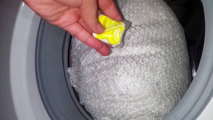 Bulaşık Makinası Tableti Ve 3 Kaşık Şeker ile Tül PERDE Yıkanışı