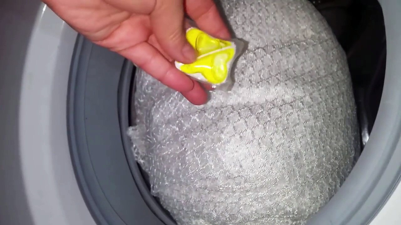 Bulaşık Makinası Tableti Ve 3 Kaşık Şeker ile Tül PERDE Yıkanışı