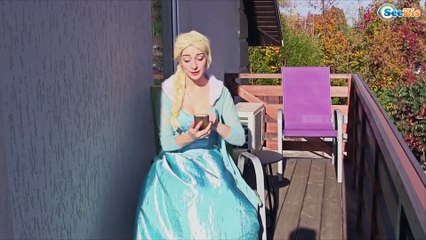 Frozen Elsa vomits Rainbows! w/ Spiderman, Maleficent, Spidergirl Superhero IRL