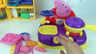 Peppa Pig Toy Play Doh Cooking in the Kitchen with Kids Nursery Rhyme Songs Sing Along Kitchen