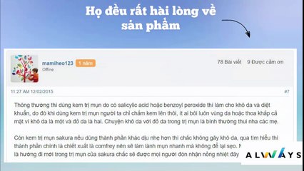 Review Kem trị mụn trắng da Sakura