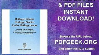 Heidegger Studies - Heidegger Studien - Etudes Heideggeriennes. Vol. 20 (2004). Presence of Kant and Hölderlin...