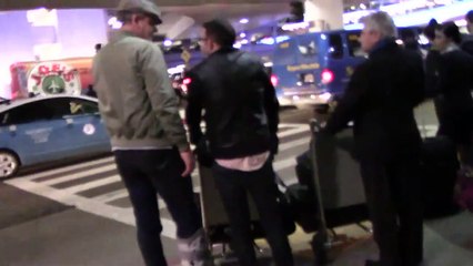 Gordon Ramsay Sporting Massive Walking Boot At LAX