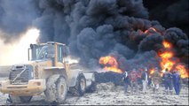 Northern Iraq choked by oil fire