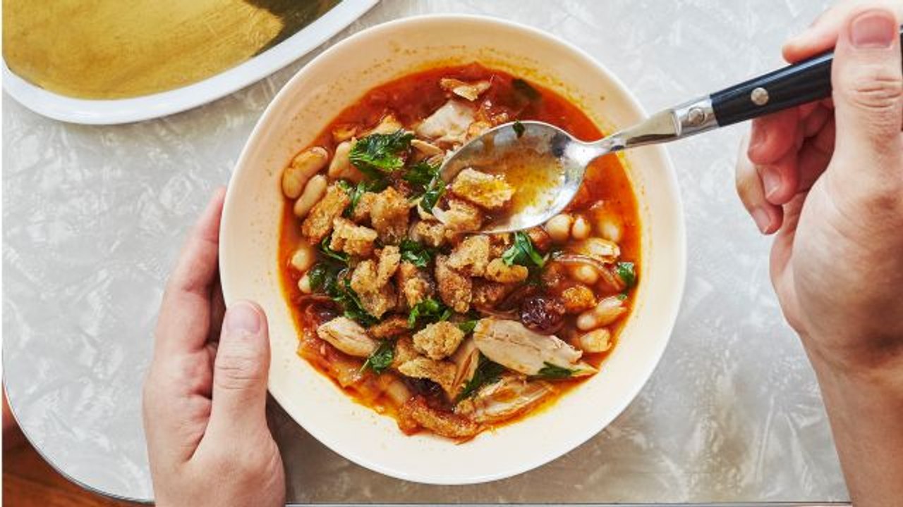 Chicken Stew with Cannellini Beans and Dried Cherries
