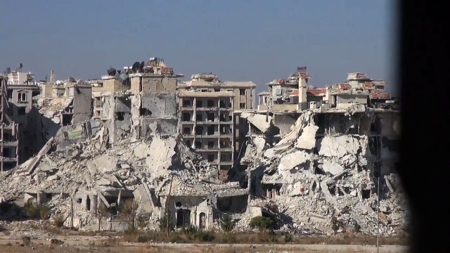 Cирия. Уничтожение снайперского гнезда джихадистов в районе Жамият Аль-Захраа на севере Алеппо