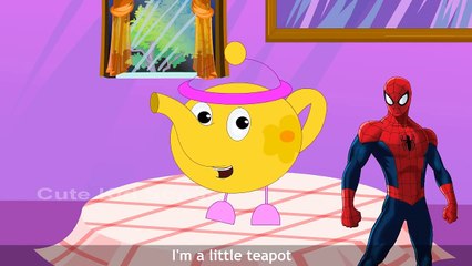 Spider Man Cartoon Rhyme For Kids | 3D Animation Im A Little Teapot Rhyme | Most Popular Rhymes