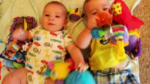 Twins Baby Play Time! DisneyCarToys Twin Sisters Baby & Adam Snuggle Lamaze Toys