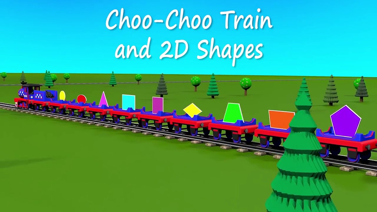 Shapes for kids kindergarten toddlers preschoolers. Shape train. Choo-Choo and 2D shapes. Cartoon