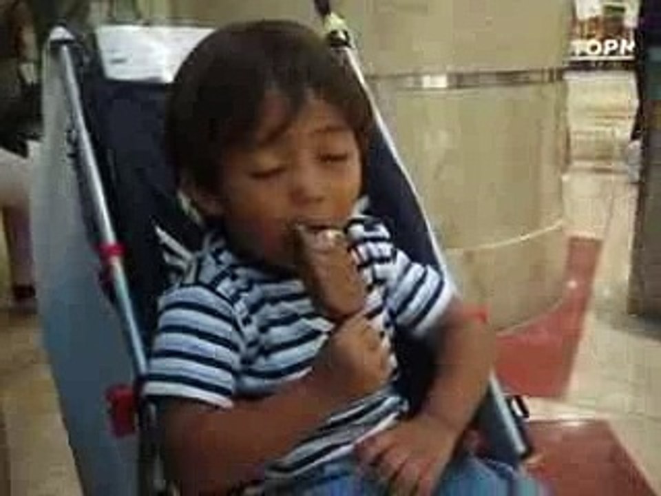 Funny Videos- Cute Kid Sleeping And Eating Icecreen
