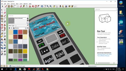 Mobile phone drawing using sketchup