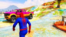Color Police Tow Truck with Spiderman Fun Cars Cartoon Nursery Rhymes Songs for Kids and Children