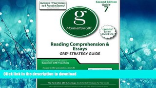 Hardcover Reading Comprehension   Essays GRE Strategy Guide, 2nd Edition (Manhattan GRE Strategy