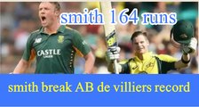 Stave Smith 164 runs vs New Zealand break AB de villiers record