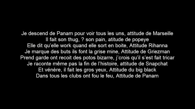 Soprano - Attitude feat. Black M [Paroles Uniquement]