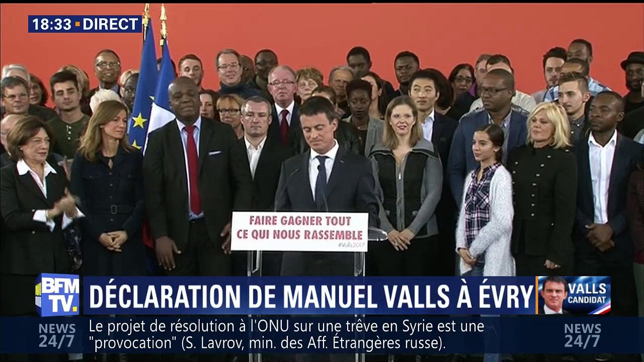 Manuel Valls: "Je suis candidat à la présidence de la République"