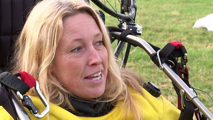 'Human swan' crosses Channel and arrives in UK