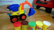 Excavator Trucks For BaBy - Cute kid Plays Excavator Trucks And Toys