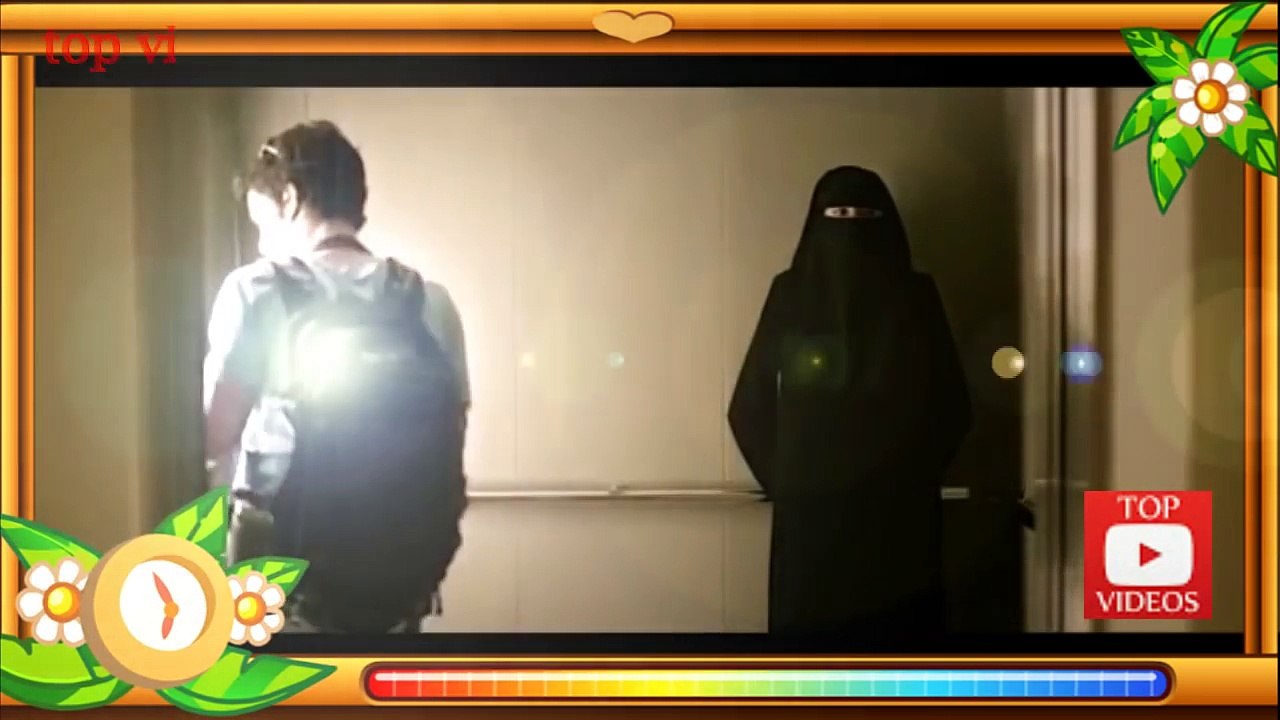 شاهد ماذا حدث بين فتاة منقبة و شاب اجنبي في المصعد لما تعطل