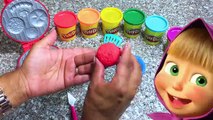 Play Doh Rainbow Burger Surprise Toy Masha and the Bear Teach Toddlers Colors Counting Learn Numbers