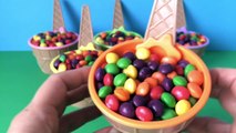 Skittles Candy Ice Cream Surprise Eggs Shopkins Disney Princess Sofia Mickey Mouse Inside Out Toys