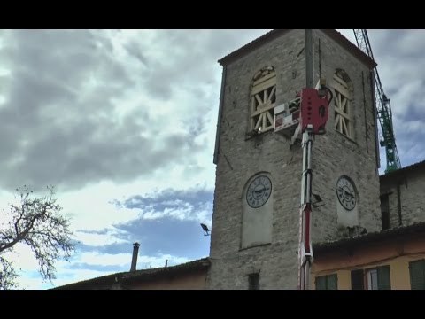 Muccia (MC) - Terremoto, messa in sicurezza della chiesa di San Biagio (05.12.16)