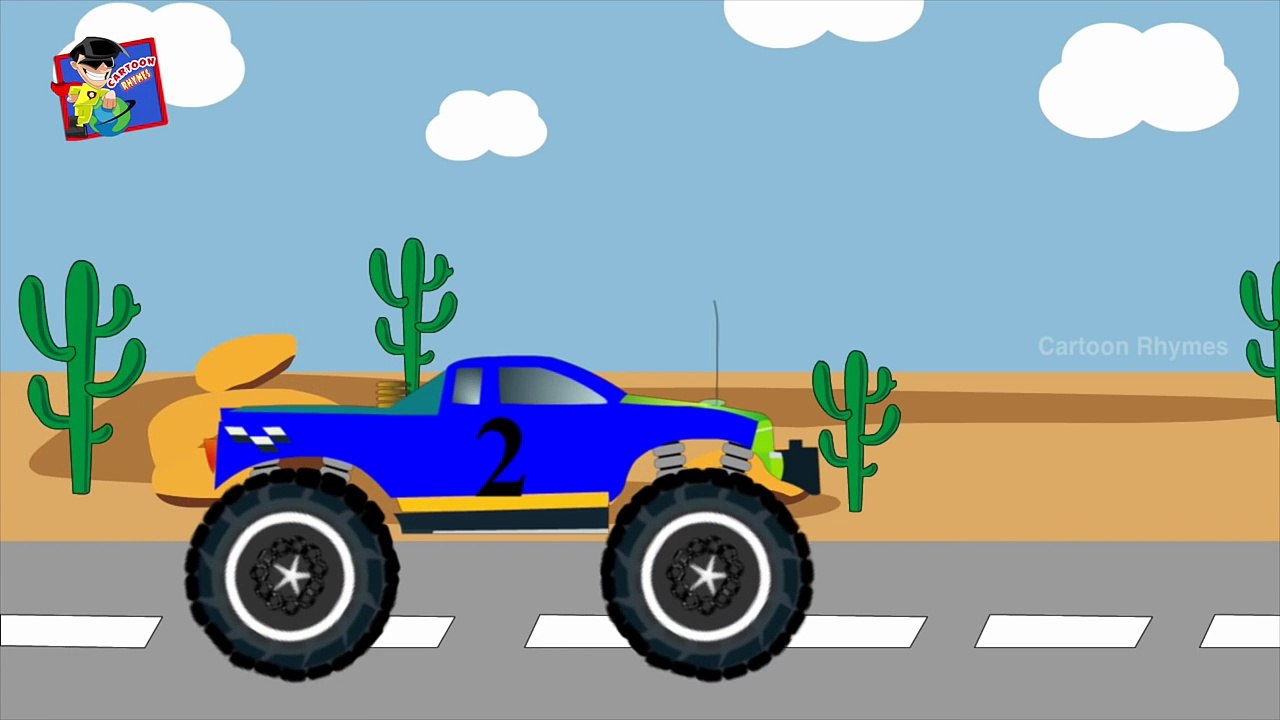 Monster Truck | Learn Numbers | Stunt Truck | Animated Videos For Kids | Cartoon Rhymes