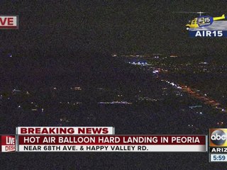 A hot air balloon in Peoria has a hard landing