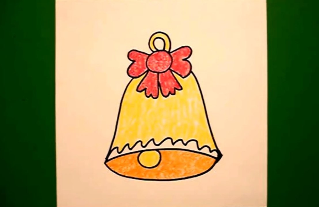 How To Draw a Holiday Bell Step By Step For Kids