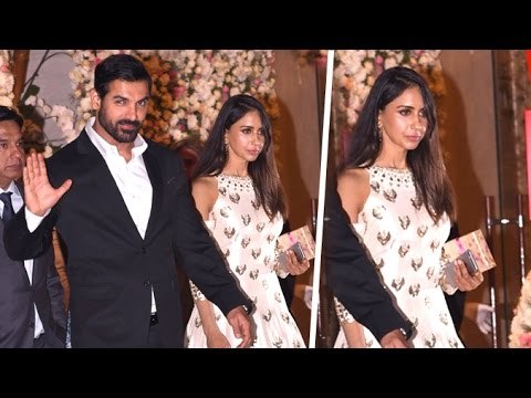 John Abraham With His Beautiful Wife Priya Runchal At Ambani's Party 2016